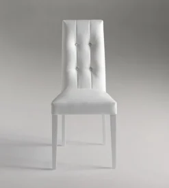 Sedia da pranzo "dallas" in ecopelle bianco 46x45x100 cm