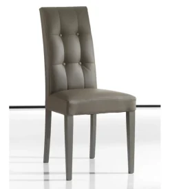 Sedia da pranzo "dallas" in ecopelle tortora 46x45x100 cm