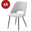 Sedia da pranzo "jamie" in tessuto beige 4 pezzi