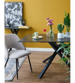 Sedia da pranzo "jamie" in tessuto beige 4 pezzi