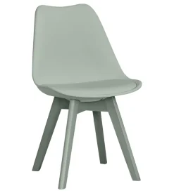 Sedia da pranzo "kelly" verde salvia con gambe in legno in tinta 6 pezzi