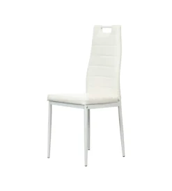 Sedia da pranzo "lanzarote" in ecopelle bianco 42x49x97 cm