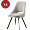 Sedia da pranzo "miranda" in tessuto beige 2 pezzi