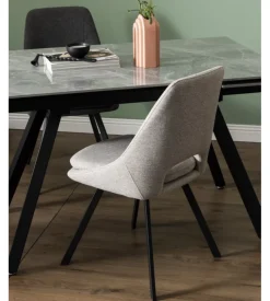 Sedia da pranzo "miranda" in tessuto beige 2 pezzi