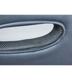 Sedia da ufficio in ecopelle nera, 65x63x109-118 cm