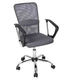 Sedia da ufficio traspirante bellahome "stanford" con braccioli in tessuto grigio 56x53,5x91,5-101,5 cm