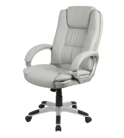 Sedia ufficio bellahome "columbia" con braccioli in ecopelle grigio 66,5x70x109-118 cm