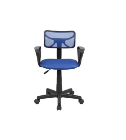 Sedia ufficio blu "spot2" con braccioli, 54x87x44 cm