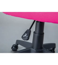 Sedia ufficio in tessuto lampone e bianco, 52x56x94-103,5 cm