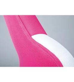 Sedia ufficio in tessuto lampone e bianco, 52x56x94-103,5 cm