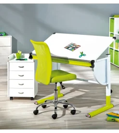 Sedia ufficio in tessuto con ruote, verde