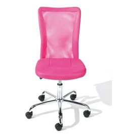 Sedia ufficio in tessuto con ruote, fuxia