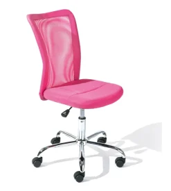 Sedia ufficio in tessuto con ruote, fuxia