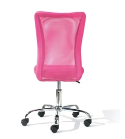 Sedia ufficio in tessuto con ruote, fuxia