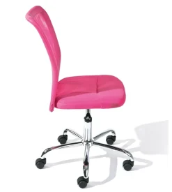 Sedia ufficio in tessuto con ruote, fuxia