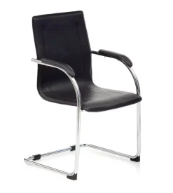 Sedia ufficio "stand" in ecopelle nera, 55x56x91 cm