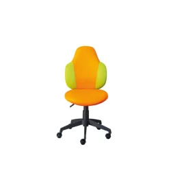 Sedia ufficio tessuto arancione e giallo, 52x56x94-103,5 cm