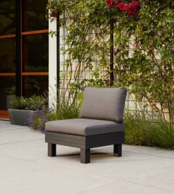 Seduta con schienale e cuscino keter "elements" in polipropilene grafite 65x74x73 cm