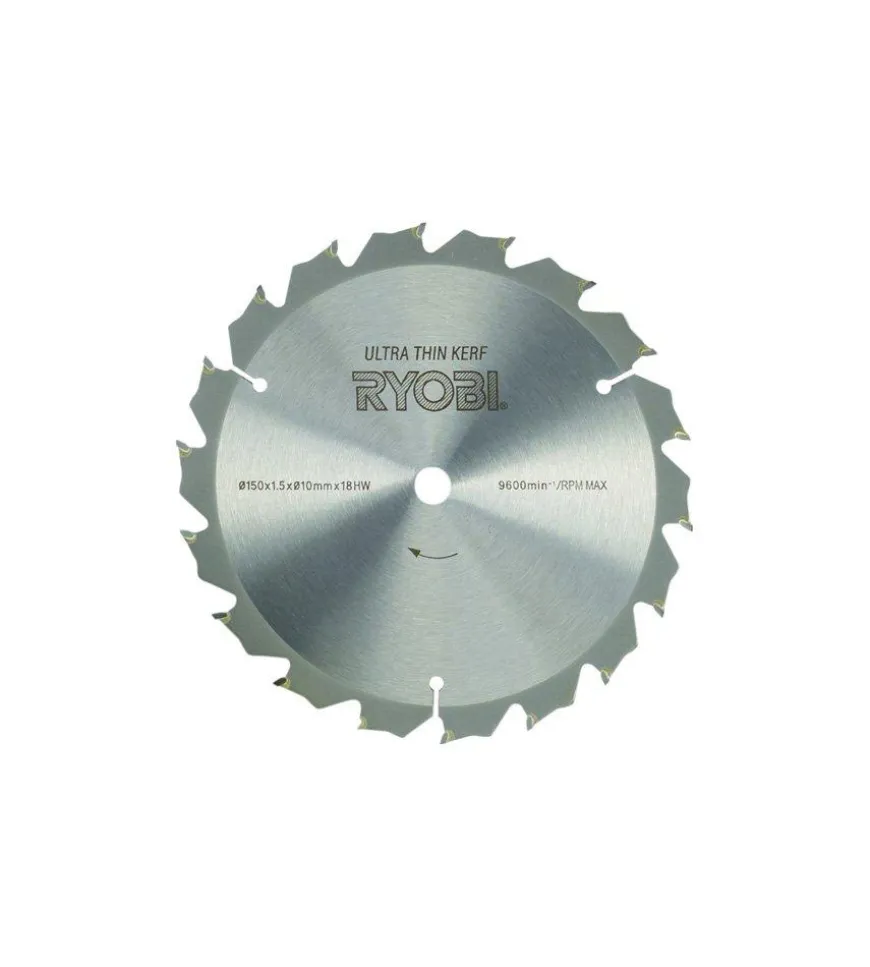 Sega circolare a batteria ryobi "rwsl1801m" con guida laser lama tct 150 mm 18v, solo corpo macchina