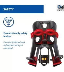 Seggiolino anteriore per bicletta bellelli "freccia" dark grey, portata massima 15 kg