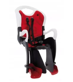 Seggiolino bici posteriore bellelli "tiger" bianco e rosso, portata massima 22 kg