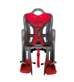 Seggiolino per bici posteriore bellelli "b-one" attacco al portapacchi grigio scuro, portata massima 22 kg