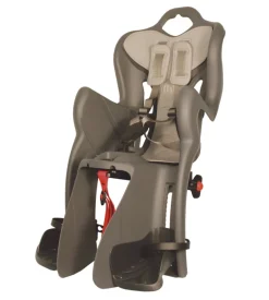 Seggiolino per bici posteriore bellelli "b-one luxe" attacco al portapacchi con cuscino grigio scuro, portata massima 22 kg