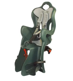 Seggiolino per bici posteriore bellelli "b-one luxe" attacco al portapacchi con cuscino verde, portata massima 22 kg