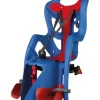 Seggiolino posteriore blu per bicicletta per bambini, max. 22 kg, da 3 a 8 anni - si fissa al portapacchi
