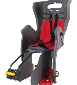 Seggiolino posteriore per bicicletta bellelli "little duck" dark grey, portata massima 22 kg