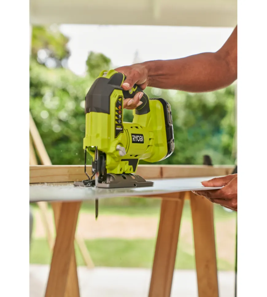 Seghetto alternativo pendolare a batteria ryobi "r18js-0" 25mm 18v, solo corpo macchina