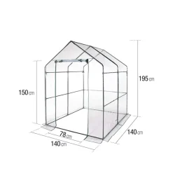 Serra a casetta verdelook con telo pvc 140x140x197 cm
