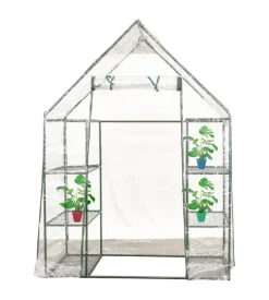 Serra da esterno "barbara" con 8 ripiani e telo in pvc 140x70x190 cm