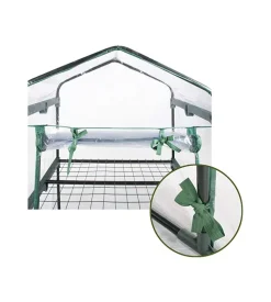 Serra da esterno verdelook con 4 ripiani in acciaio e telo in pvc 69x49x157 cm