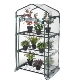 Serra da esterno verdelool con 3  ripiani in acciaio e telo in pvc 69x49x125 cm