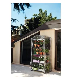 Serra da giardino verdemax "azalea" con 4 ripiani 70x50x158 cm