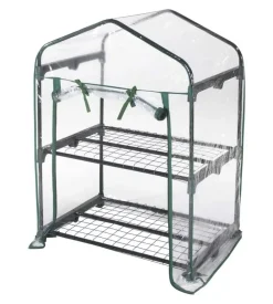 Serra rettangolare verdelook con 2 ripiani e telo trasparente 69x49x98 cm