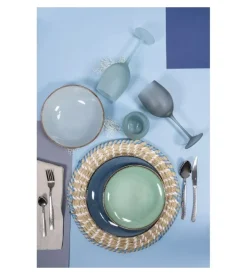 Servizio calici  "happy hour" in vetro sfumature di blu, 6 pezzi