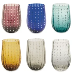 Servizio di bicchieri "shiraz" in vetro colorato, 6 pezzi