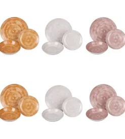 Servizio piatti villa d'este "fall city" in porcellana, 18 pezzi