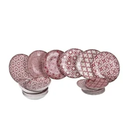 Servizio piatti villa d'este "kasbah" in porcellana, 18 pezzi