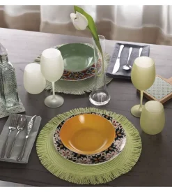 Servizio piatti villa d'este "valladolid" in porcellana, 18 pezzi