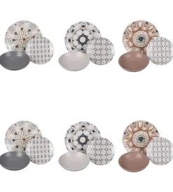 Servizio piatti villa d'este "bohemienne" in porcellana, 18 pezzi