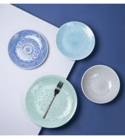 Servizio piatti villa d'este "luxor" in gres, 12 pezzi