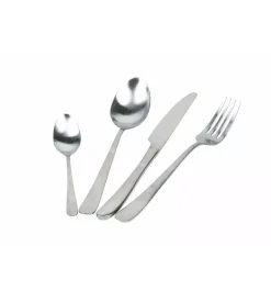Servizio posate "round" acciaio color argento opaco, 24 pezzi