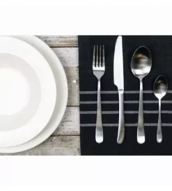 Servizio posate "round" acciaio color argento opaco, 24 pezzi