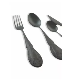 Servizio posate villa d'este in acciaio nero satinato, 24 pezzi