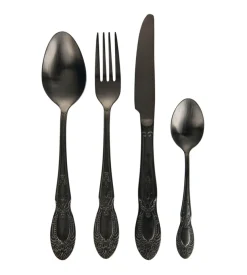 Servizio posate villa d'este in acciaio nero satinato, 24 pezzi