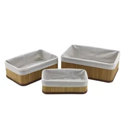 Set 3 cestini in bambù easy system naturale