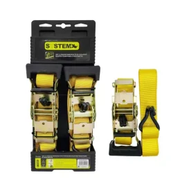 Set 2 cinghie a criccetto 38 mm x 4 mt - system+